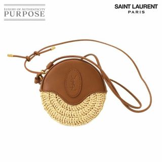 サンローラン(Saint Laurent)の未使用 展示品 サンローラン パリ SAINT LAURENT PARIS カサンドラ コイン ケース 小銭入れ ラフィア レザー ブラウン VLP 90232034(コインケース)