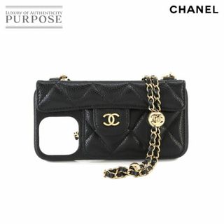 CHANEL - 新品同様 シャネル CHANEL マトラッセ iPhone 13 PRO スマホ ケース チェーン キャビアスキン ブラック AP2689 VLP 90232100