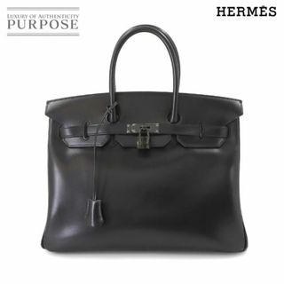 エルメス(Hermes)の未使用 展示品 エルメス HERMES バーキン35 ソーブラック ボックスカーフ ハンド バッグ □O刻印 ブラック 金具 VLP 90234615(ハンドバッグ)