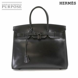 エルメス(Hermes)の新品同様 エルメス HERMES バーキン35 ソーブラック ボックスカーフ ハンド バッグ □N刻印 ブラック 金具 VLP 90235016(ハンドバッグ)