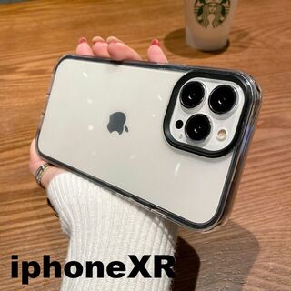 iphoneXRケース　ブラック　黒 耐衝撃849(iPhoneケース)