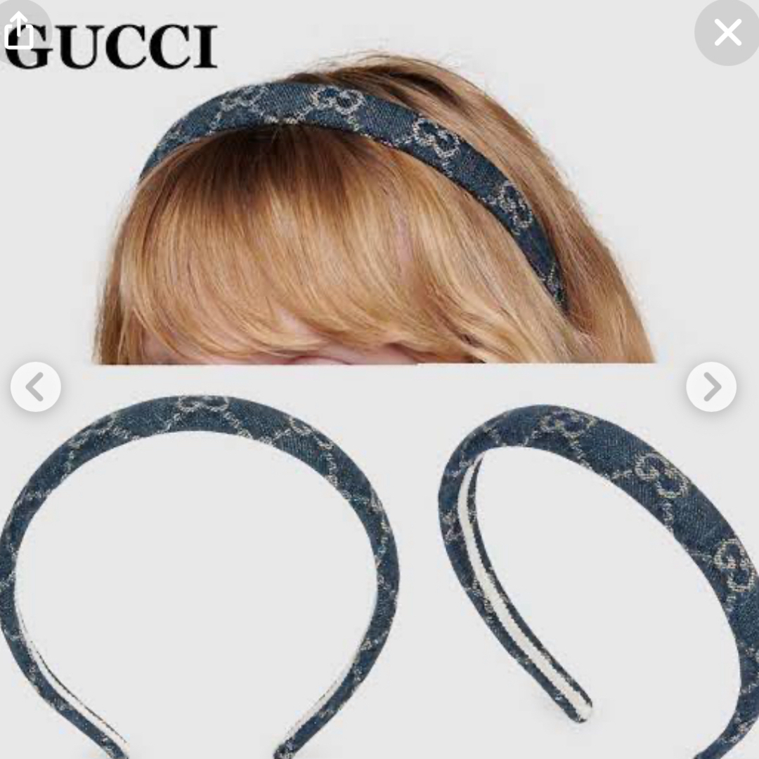Gucci(グッチ)の新品未開封　GUCCI デニムカチューシャ レディースのヘアアクセサリー(カチューシャ)の商品写真