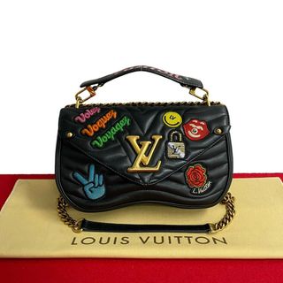 LOUIS VUITTON - ほぼ未使用 LOUIS VUITTON ルイヴィトン ニューウェーブ パッチーズ チェーンバッグ MM レザー 2way ハンドバッグ ショルダーバッグ 21934