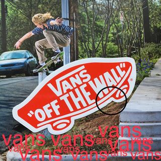 ヴァンズ(VANS)の訳ありVANSバンズUS限定型抜きBIGsk8アイコンステッカーred(その他)