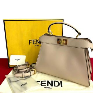 フェンディ(FENDI)の未使用保管品 箱 袋付き FENDI フェンディ ピーカブー アイシーユー レザー 2way ハンドバッグ ショルダーバッグ ピンクベージュ 31873(ショルダーバッグ)