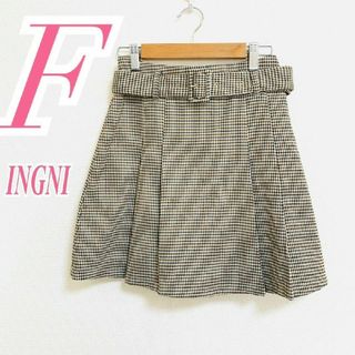 イング(INGNI)のイング　スカート　F　ブラック　ブラウン　ベージュ　チェック　ベルト　ミニ丈(ミニスカート)