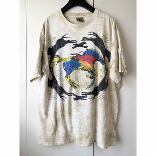 90s ビンテージ アートT  アニマルT  Tシャツ アニマル 馬 (Tシャツ/カットソー(半袖/袖なし))