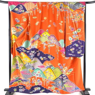 振袖 身丈162.5cm 裄丈67cm 正絹 美品 名品 【中古】(着物)