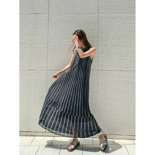 LagunaMoon - 美品⭐︎【LagunaMoon】シアーワンピース ロング ニット ストライプ S