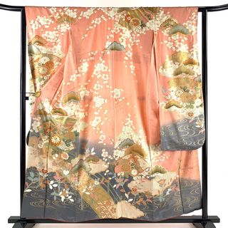 振袖 身丈155cm 裄丈62cm 正絹 名品 【中古】(着物)