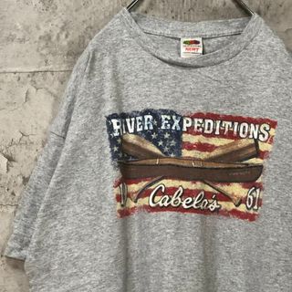 フルーツオブザルーム(FRUIT OF THE LOOM)のRiver Expedition アメリア輸入 ヨット 星条旗 Tシャツ(Tシャツ/カットソー(半袖/袖なし))