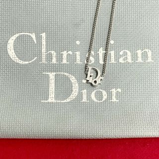 ほぼ未使用 レア Christian Dior ディオール ロゴ チェーン ネックレス ペンダント シルバー レディース メンズ アクセサリー 72302