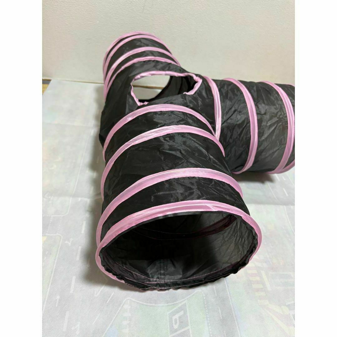 トンネル　猫　小型犬　折りたたみ　コンパクト　ペット用　玩具　水拭き ピンク その他のペット用品(その他)の商品写真
