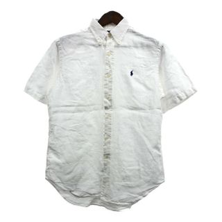 RALPH LAUREN ラルフローレン 半袖シャツ ワンポイント ホワイト (メンズ M) 中古 古着 Q6299(シャツ)