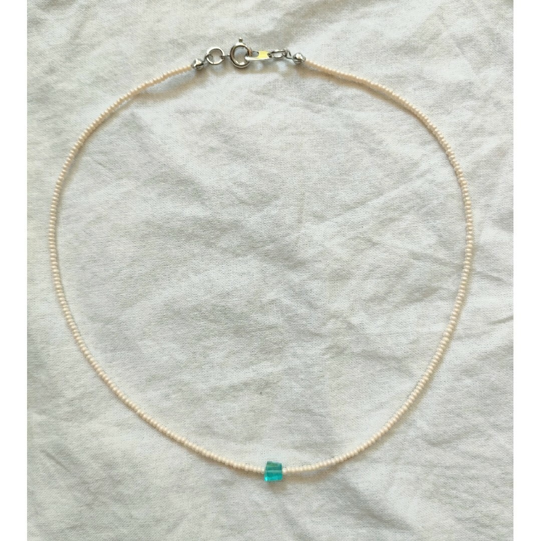 SLOBE IENA(スローブイエナ)のapatite✕ivoryネックレス ハンドメイドのアクセサリー(ネックレス)の商品写真