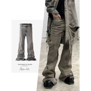 リックオウエンス(Rick Owens)のストラップ付き　ビンテージ風　フレア　ベルボトム(デニム/ジーンズ)