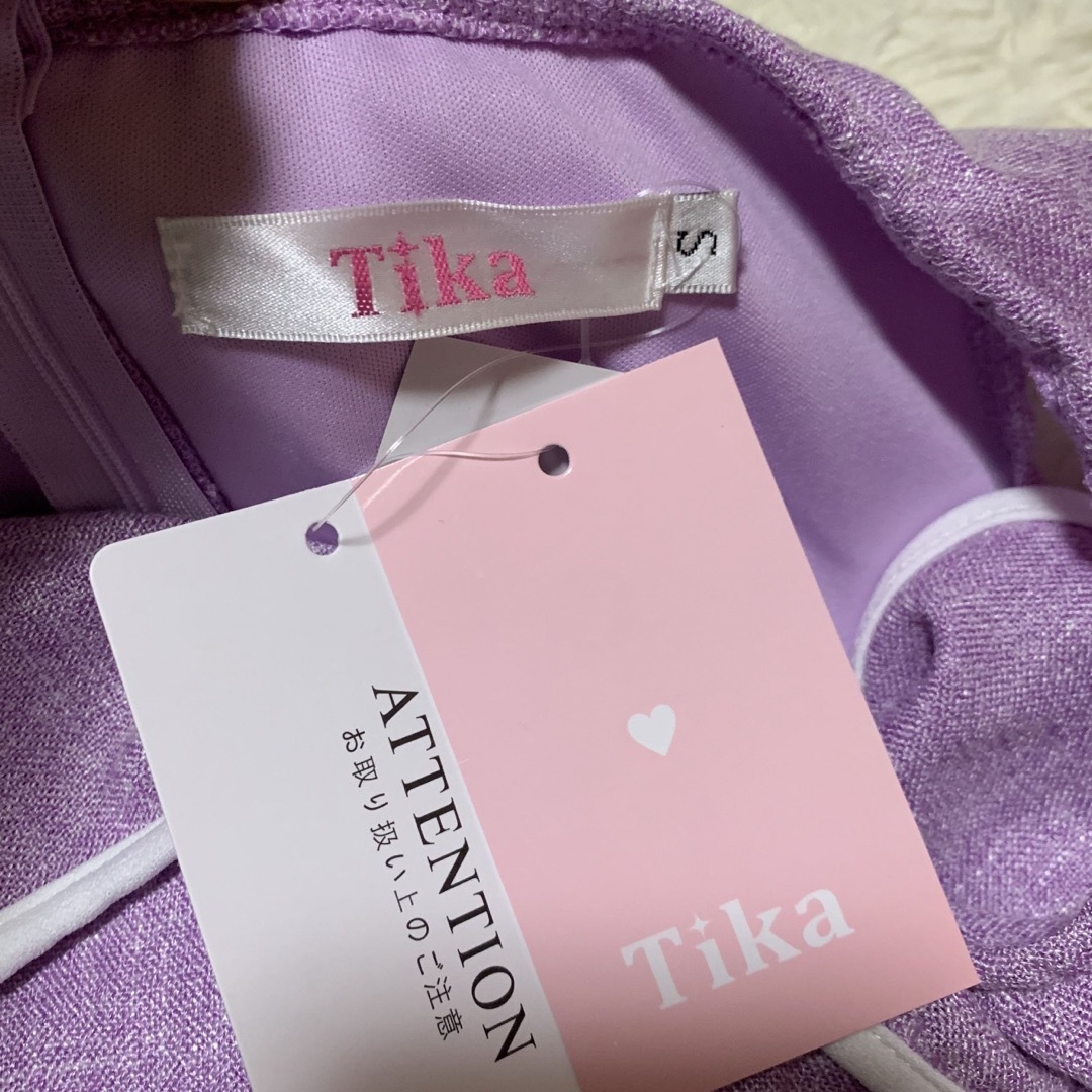 Tika・ティカ：キャバドレス オフショルダー タイトドレス フリル ミニドレス レディースのフォーマル/ドレス(ナイトドレス)の商品写真