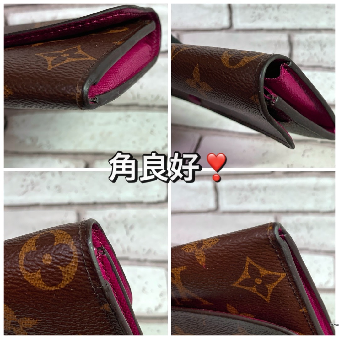 LOUIS VUITTON(ルイヴィトン)のルイヴィトン　ポルトフォイユ・エミリー　モノグラム　フューシャ レディースのファッション小物(財布)の商品写真