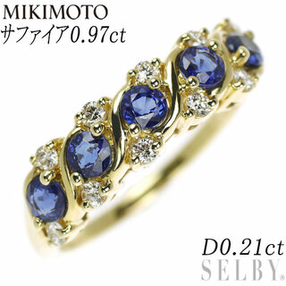 ミキモト(MIKIMOTO)のミキモト K18YG サファイア ダイヤモンド リング 0.97ct D0.21ct(リング(指輪))