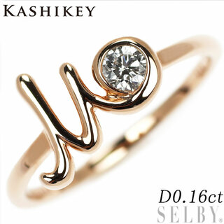 カシケイ/ フォーエバーマーク K18PG ダイヤモンド リング 0.16ct イニシャル「M」(リング(指輪))