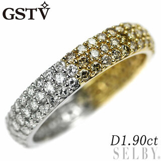 GSTV K18/Pt950 ダイヤモンド リング 1.90ct パヴェ(リング(指輪))