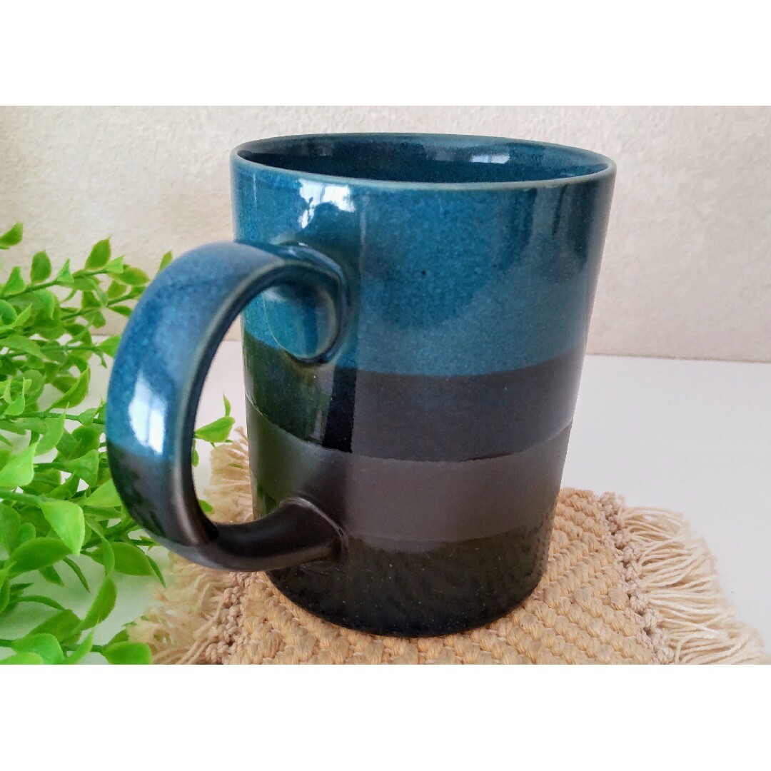 アースカラーのマグカップ   ブルー色  いろどりマグカップ インテリア/住まい/日用品のキッチン/食器(食器)の商品写真