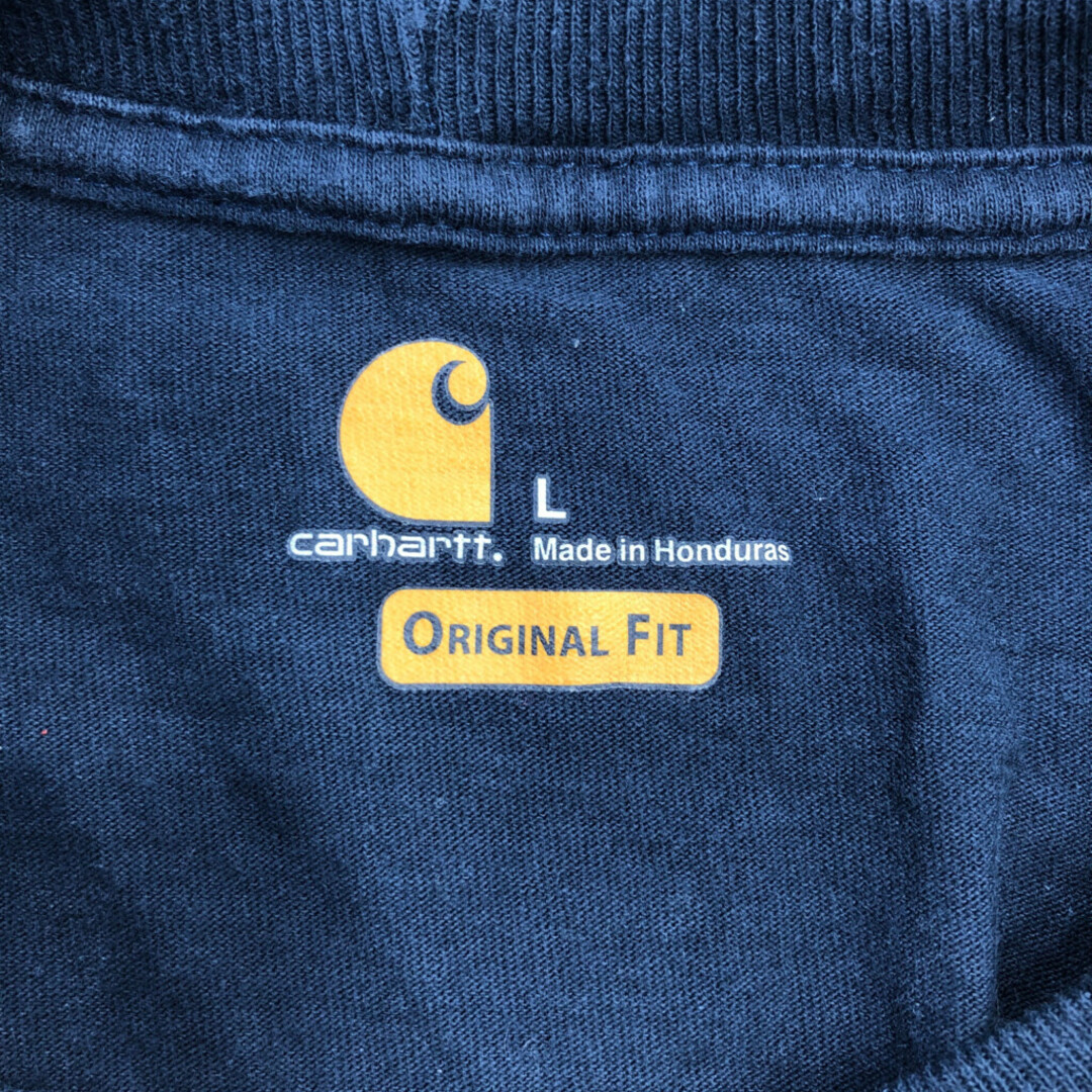 carhartt(カーハート)のCarhartt カーハート ポケット 半袖Ｔシャツ ワンポイント ブラック (メンズ L) 中古 古着 Q6309 メンズのトップス(Tシャツ/カットソー(半袖/袖なし))の商品写真