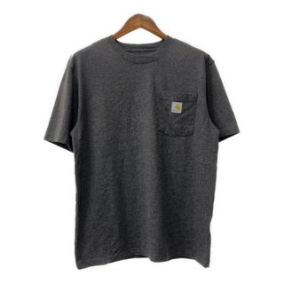 カーハート(carhartt)のCarhartt カーハート ポケット 半袖Ｔシャツ ワンポイント グレー (メンズ M) 中古 古着 Q6310(Tシャツ/カットソー(半袖/袖なし))