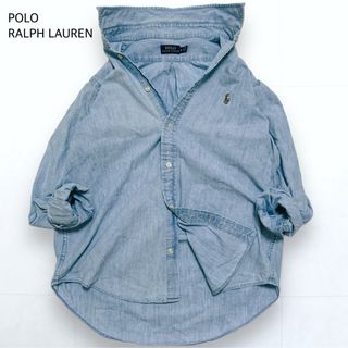 POLO RALPH LAUREN - ポロラルフローレン デニムシャツ ダンガリー ポニー刺繍 長袖 ゆったり M