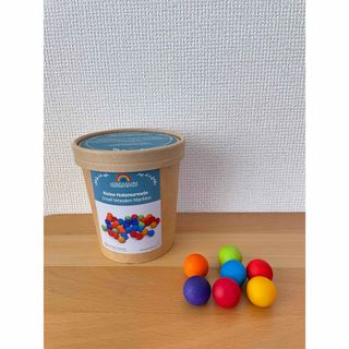 グリムス(GRIMM'S)のグリムス社　木製ボール　Small Wooden Marbles　7個セット(知育玩具)