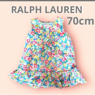 ポロラルフローレン(POLO RALPH LAUREN)のラルフローレン　ワンピ　花柄　小花　かわいい　女の子　子供服　ノースリーブ　70(ワンピース)