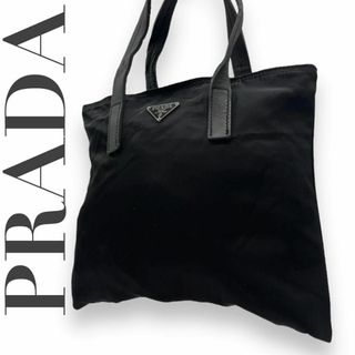 プラダ(PRADA)のPRADA プラダ　S6　ナイロン　トートバッグ　三角プレート　コンパクト　黒(ハンドバッグ)