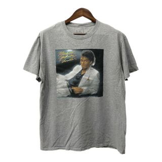 Michael Jackson マイケル・ジャクソン THRILLER スリラー 半袖Ｔシャツ バンドT グレー (メンズ XL) 中古 古着 Q6314(Tシャツ/カットソー(半袖/袖なし))