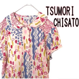 ツモリチサト(TSUMORI CHISATO)のツモリチサト 花柄 オオカミ 半袖 丸襟ブラウス TSUMORI CHISATO(シャツ/ブラウス(半袖/袖なし))