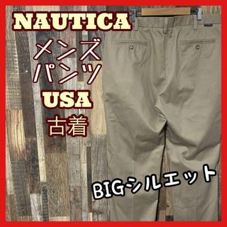 ノーティカ(NAUTICA)のノーティカ ツータックチノ メンズ 2XL 38 ベージュ パンツ 古着 90s(チノパン)