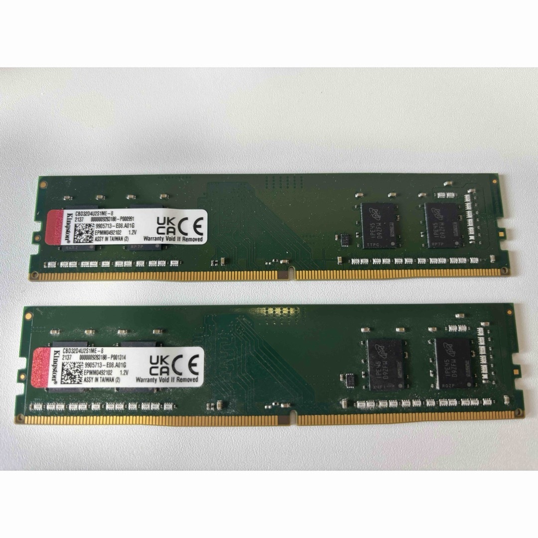 kingston DDR4-3200 8GBメモリ2個 16GB スマホ/家電/カメラのPC/タブレット(PCパーツ)の商品写真