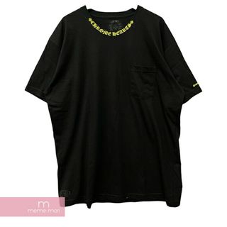 クロムハーツ(Chrome Hearts)のCHROME HEARTS Neck Logo Tee クロムハーツ ネックロゴTシャツ 半袖カットソー ポケT プリント ブラック×ネオンイエロー サイズXXL【240509】【新古品】【ne04】(Tシャツ/カットソー(半袖/袖なし))