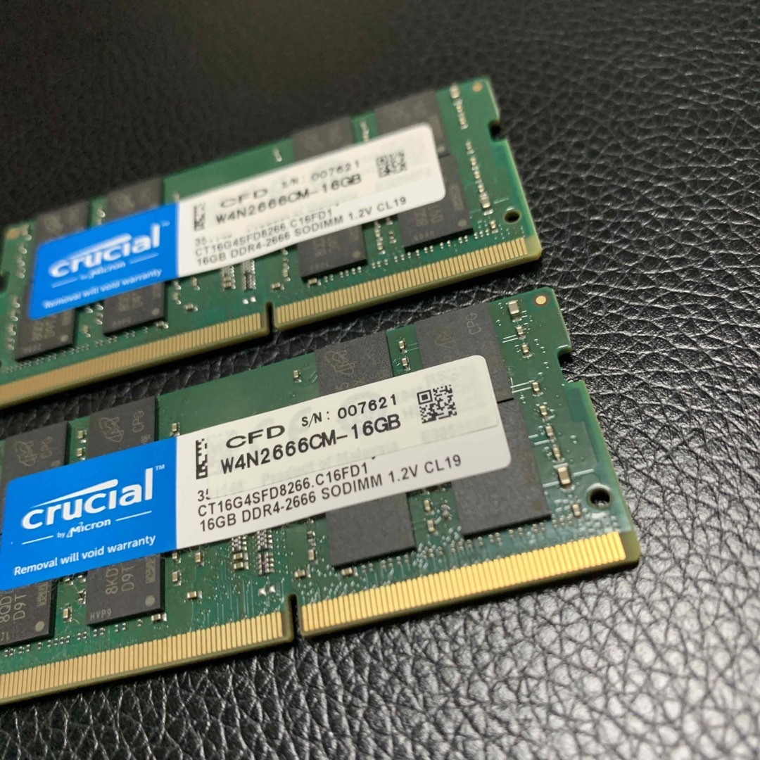 crucial(クルーシャル)のCrucial Mac用メモリ 32GB（16GB×2） DDR4 スマホ/家電/カメラのPC/タブレット(PCパーツ)の商品写真