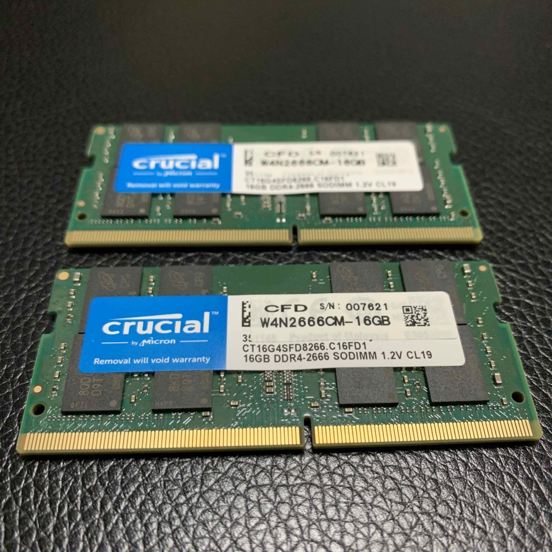 crucial(クルーシャル)のCrucial Mac用メモリ 32GB（16GB×2） DDR4 スマホ/家電/カメラのPC/タブレット(PCパーツ)の商品写真