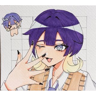 オリジナルイラスト 女の子  手描き(アート/写真)