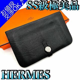 エルメス(Hermes)の綺麗　エルメス　ドゴンGM ブラック　財布　トリヨンクレマンス(財布)