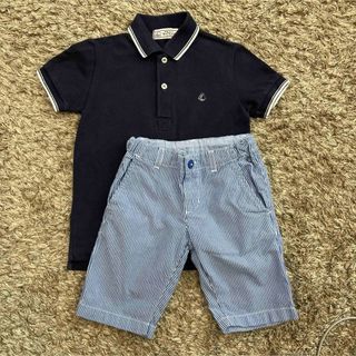 プチバトー(PETIT BATEAU)のプチバトー　半袖ポロシャツ　ハーフパンツ(Tシャツ/カットソー)