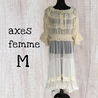 axes femme - axes femme レーシーティアードワンピース Mサイズ / USED