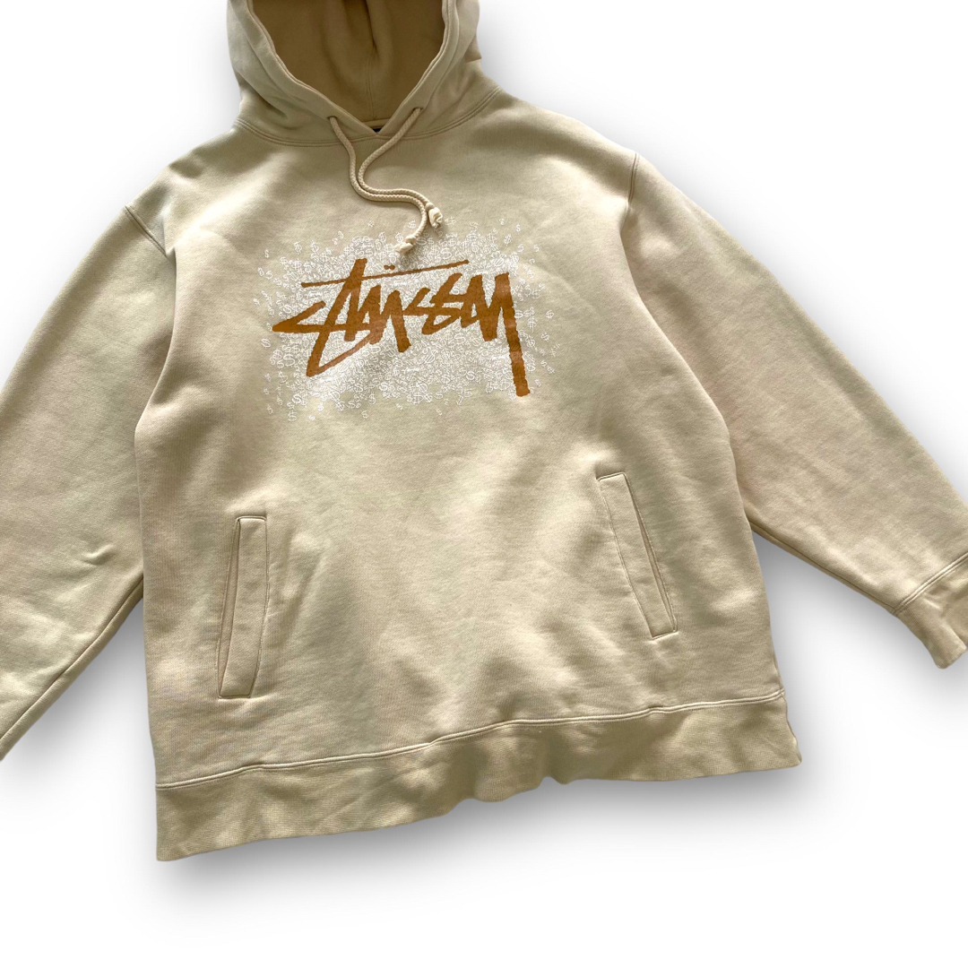 STUSSY(ステューシー)の【stussy】ステューシー センターロゴ スウェットパーカー 飛び散りロゴ メンズのトップス(パーカー)の商品写真