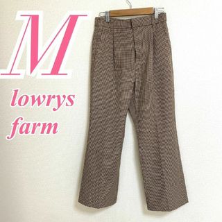 ローリーズファーム(LOWRYS FARM)のローリーズファーム　ワイドパンツ　M　ブラック　レッド　ベージュ　チェック　ポリ(カジュアルパンツ)