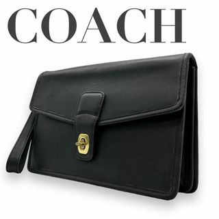 コーチ(COACH)のCOACH コーチ　s88　レザー　クラッチバッグ　9842　ターンロック　黒(クラッチバッグ)