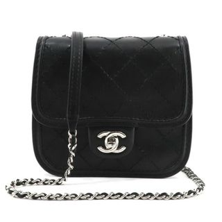 シャネル(CHANEL)のシャネル CHANEL マトラッセ ワイルドステッチ ミニマトラッセ ミニマト バッグ ショルダーバッグ カーフスキン ブラック 黒 シルバー金具 チェーンショルダーバッグ ココマーク ターンロック(ショルダーバッグ)