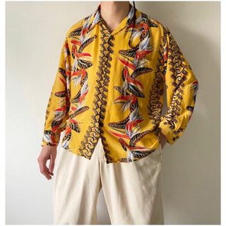 ワコマリア(WACKO MARIA)の"長袖アロハ" avanti silk ヴィヴィットイエロー 長袖アロハシャツ(シャツ)