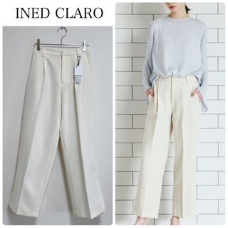 INED - 【新品タグ付】INED CLAROダブルクロスワイドパンツ　アイボリー　サイズ1