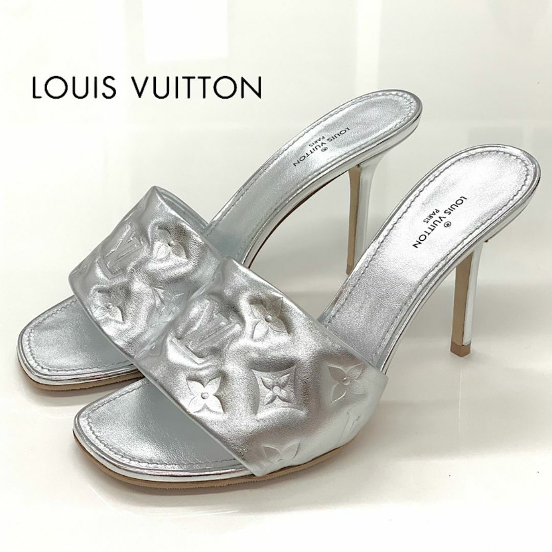 LOUIS VUITTON(ルイヴィトン)の7978 ヴィトン リバイバルライン レザー モノグラム サンダル シルバー レディースの靴/シューズ(サンダル)の商品写真